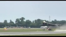 F 22 Raptor takes off from RAF Lakenheath