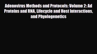 Read Adenovirus Methods and Protocols: Volume 2: Ad Proteins and RNA Lifecycle and Host Interactions