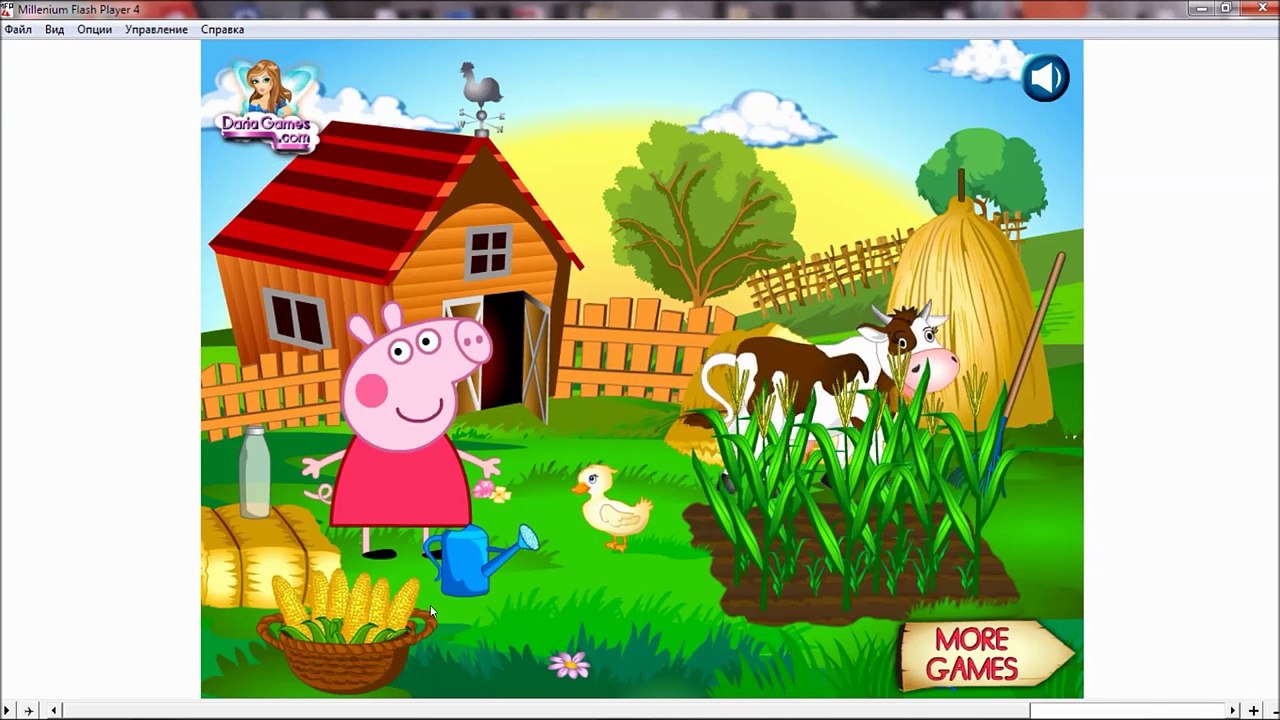 Peppa Pig playing with the farm animals. Video for kids