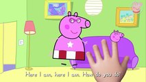 Peppa Pig Captain America marvel Finger Family   Nursery Rhymes and More Lyrics Pig Tv