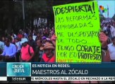 Medios destacan marcha del magisterio en la Ciudad de México