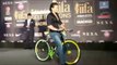 Tiger Shroff Riding A CYCLE At IIFA Awards 2016 Madrid Press Conference