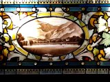 SPECTACULAR 7' LONG HANDPAINTED VICTORIAN PUBLIC HOUSE STAINED GLASS WINDOW PANEL (1