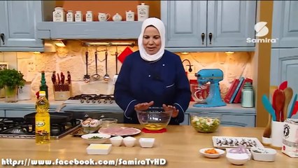 كل يوم طبخة _ سلطة بالسردين + خضار مع شرائح الديك الرومي + تحلية بالمشمش و العنب الجاف Samira Tv