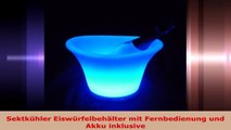 LED Sektkühler Flaschenkühler Weinkühler 29 x 26 cm mit Farbwechsel und Fernbedienung