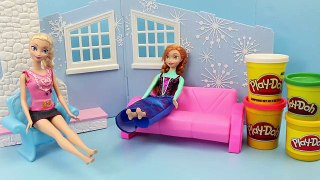 Frozen Play Doh Elsa Ugly Christmas Sweaters Anna at the Moxie Girlz Snow Cabin Playdough Video