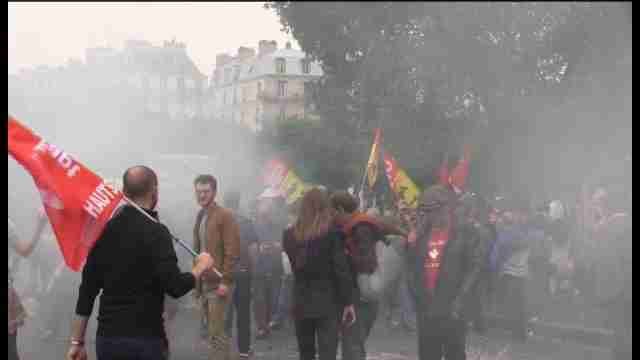 Tensión en las protestas contra la reforma laboral francesa