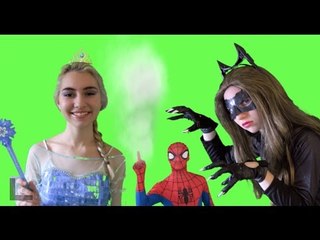 Spiderman and Frozen Elsa vs Cat Woman - Wand Prank! in Real Life Superhero Fun _) (1080p_60fps_H264-128kbit_AAC)