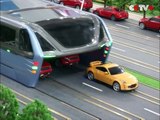 Ce projet de bus roule par dessus les voitures dans les villes - Exposition internationale high-tech de Pekin