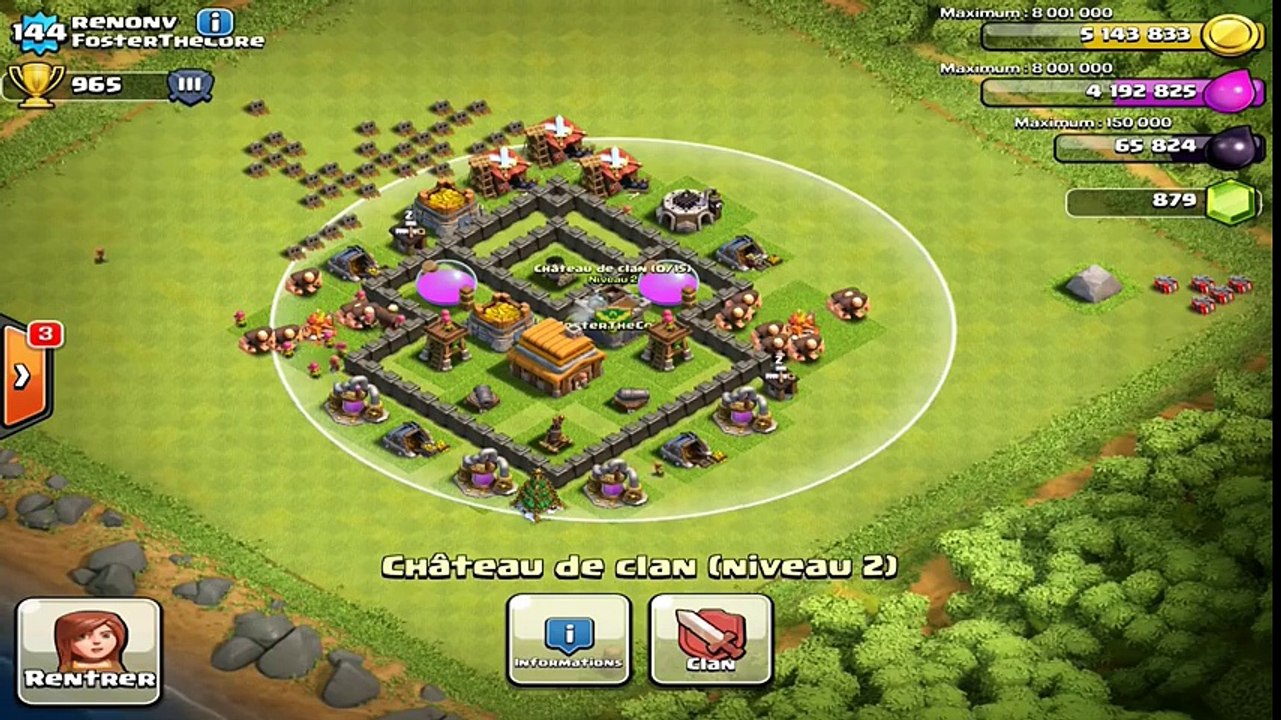 Un Hdv 4 lvl 144 ! Incroyable record clash of clans !