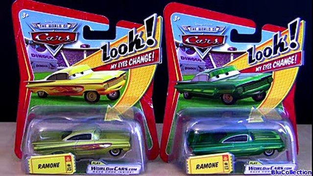 4 Disney Cars Lenticular Eyes Lightning Ramone Hydraulic Ramone Pixar car-toys review Blucollection