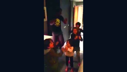 Darren Sammy Champion Dance with little kids