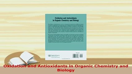PDF  Oxidation and Antioxidants in Organic Chemistry and Biology Free Books