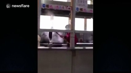 Cleaner 'washes' mop in frying pan used by uni cooking staff