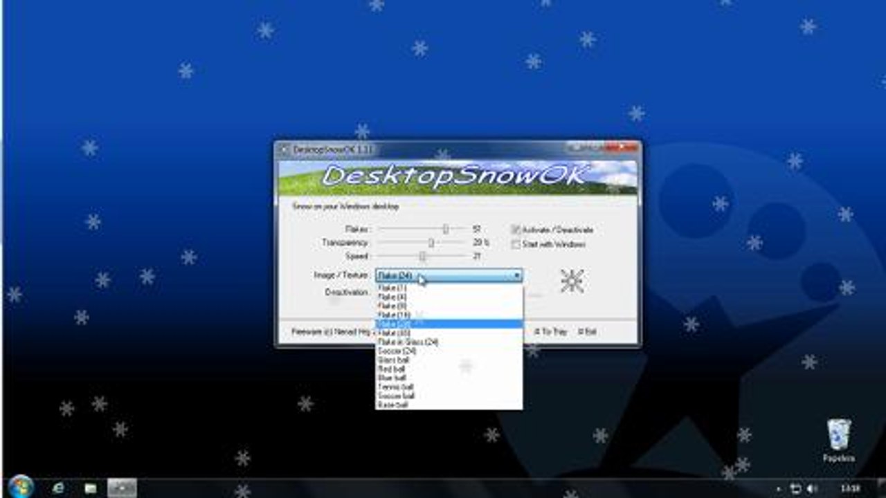 DesktopSnow: Schnee für den Desktop
