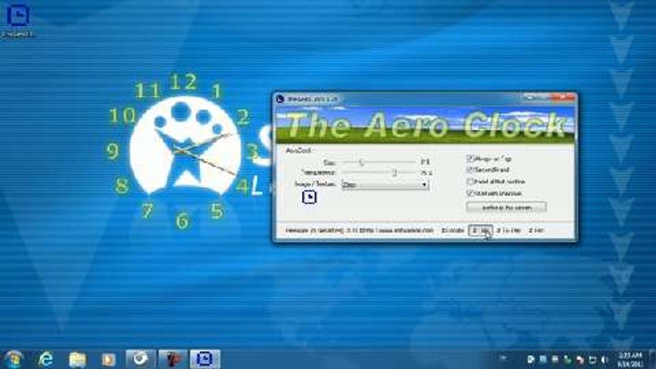 Transparente Uhr für den Desktop
