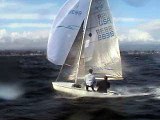 505 sailing in 25 knots and big waves in Santa Cruz, Philippe Kahn and Andy Escourt Port Reach 2
