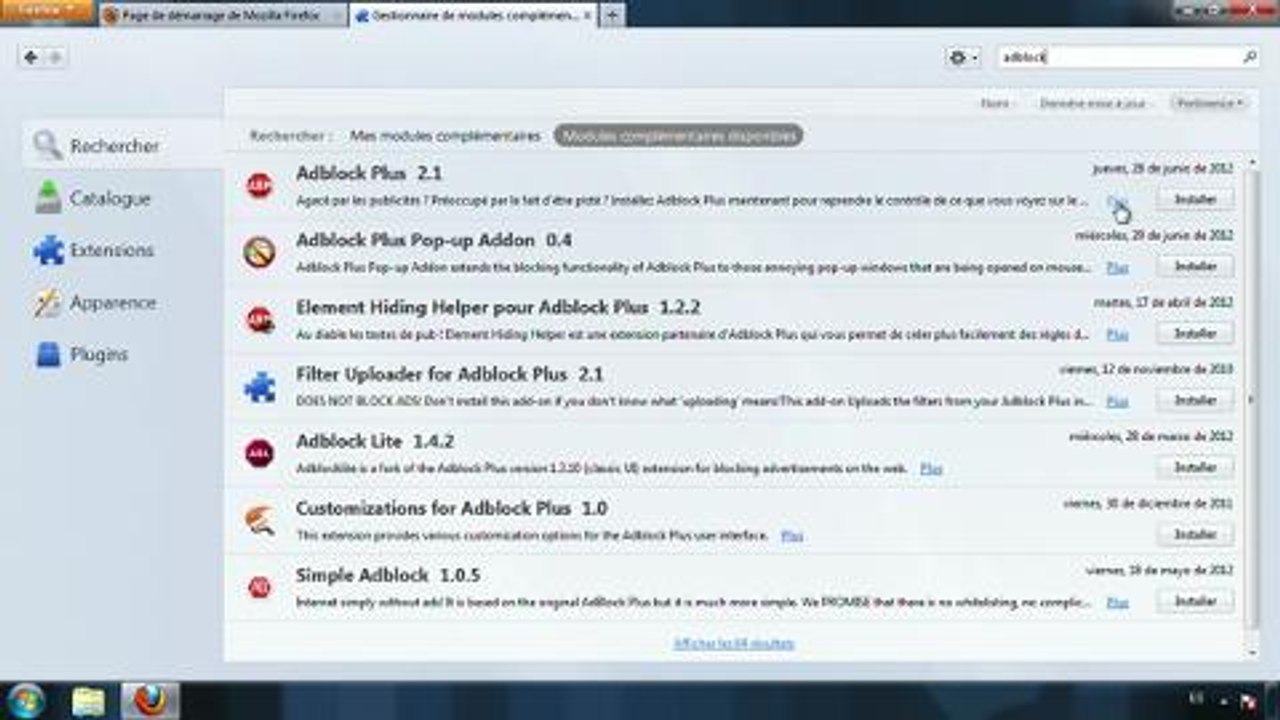 Mozilla Firefox : installer une extension