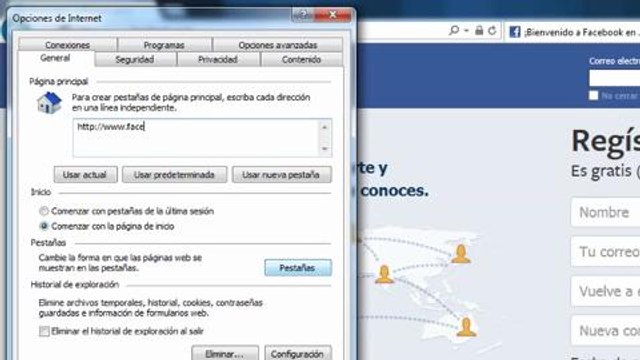 Cómo poner Facebook cómo página de inicio