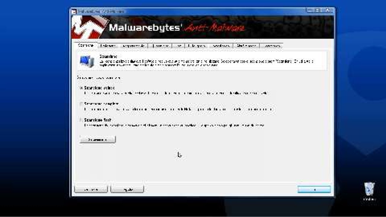 Malwarebytes' Anti-Malware - Panoramica dell'interfaccia