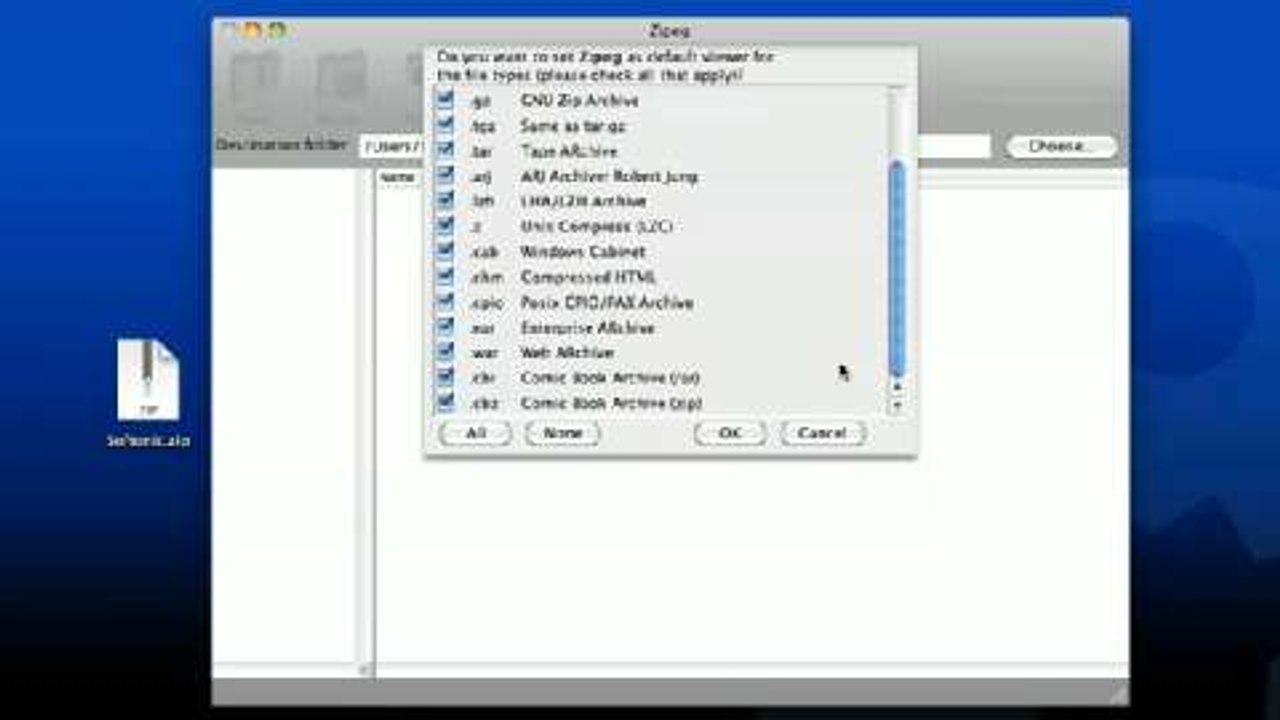 Zipeg, décompression multiformat sur Mac