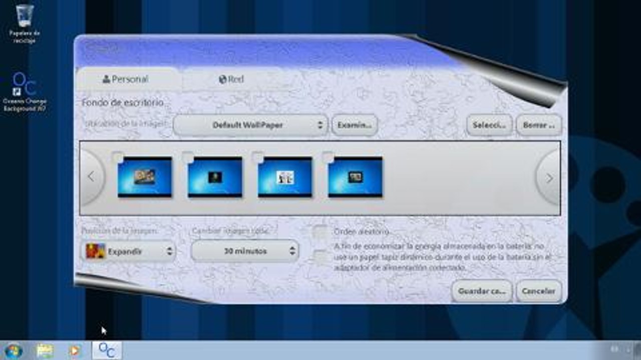 Cambia tu fondo de Windows Starter con Oceanis Change Background