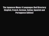 Read The Japanese Menu: 6 Languages Red Directory (English French German Italian Spanish and