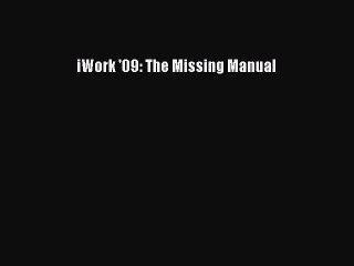 Download iWork '09: The Missing Manual Free Books