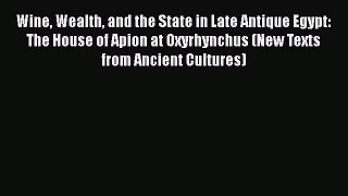 Read Wine Wealth and the State in Late Antique Egypt: The House of Apion at Oxyrhynchus (New