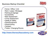 Business Startup Checklist Part 15 of a Business Startup Plan