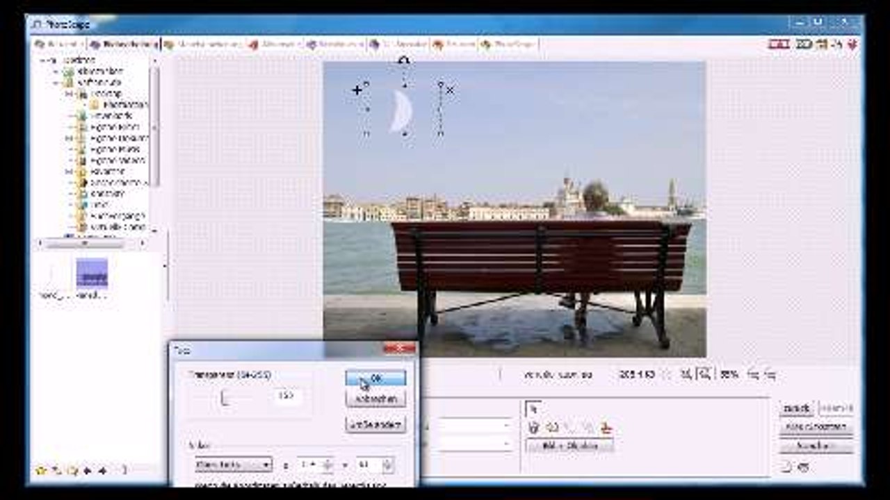 Photoscape: Bild transparent einfügen