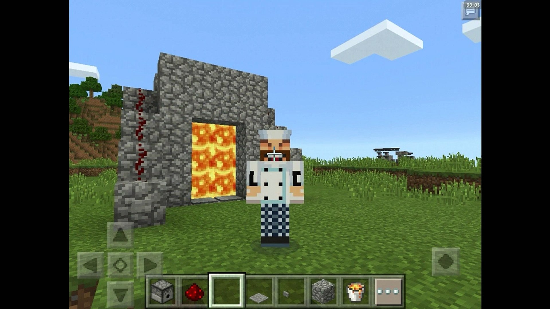 Mcpe Redstone Tutorial Lava Door Minecraft Pe Pocket Edition
