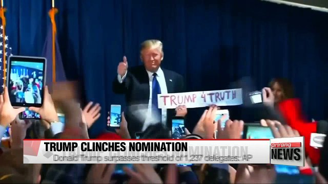 Donald Trump reaches magic number to clinch Republican presidential nomination