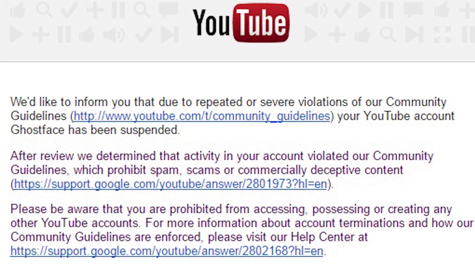 ⁣Ghostface got suspended!!? How to get your youtube channel back