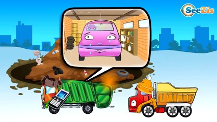 Descargar video: ✔ Dessin animé voiture! Camion poubelle, Camion. Voitures pour enfants. Tiki Taki Voitures ✔