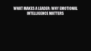 [Read PDF] WHAT MAKES A LEADER: WHY EMOTIONAL INTELLIGENCE MATTERS Download Free