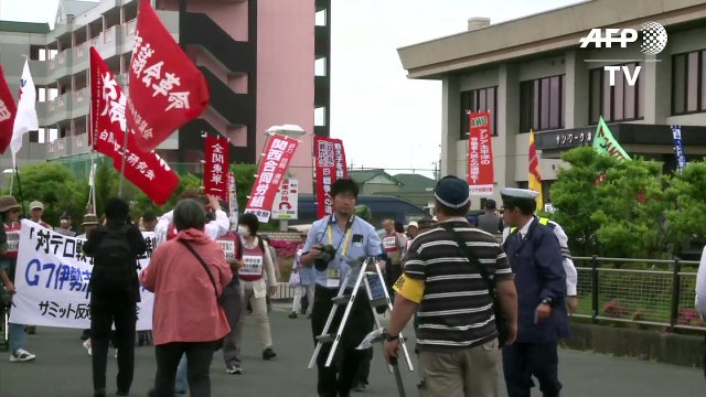 Japanese take to the streets to protest G7