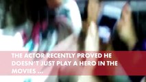 Brad Pitt heroically saves girl from being crushed