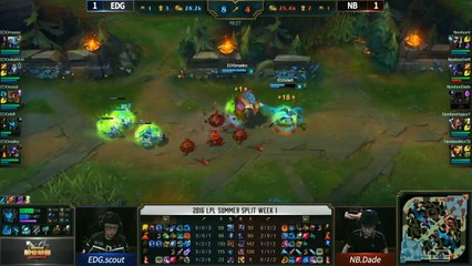 2016 LPL Summer - Group A - W1D1: Edward Gaming vs Newbe (Game 3)