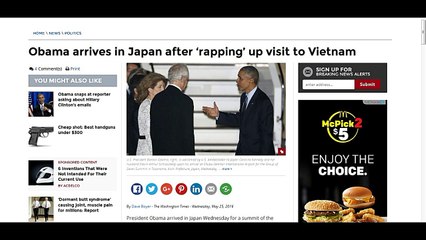 Obama arrives in Japan after ‘rapping’ up visit to Vietnam