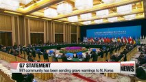 S. Korea welcomes G7 statement against N. Korea provocations