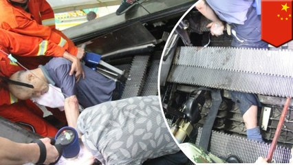 Chinese escalator swallows elderly man, tries to eat his leg