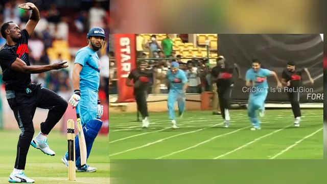 Usain Bolt vs Yuvraj Singh running race | Usain bolt playing cricket with Yuvraj Singh