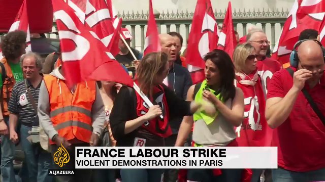 Paris police make arrests after clashes with protesters - Al Jazeera Video