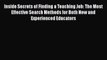READ book Inside Secrets of Finding a Teaching Job: The Most Effective Search Methods for