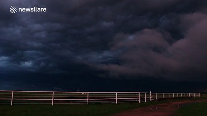 Eerie thunderstorm in Kansas, USA