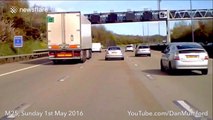 Lorry 'sideswipes' Mercedes in dramatic dashcam video