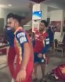 Chris Gayle Virat kohli and Mandeeep Singh Dancing and celebrating on RCB success