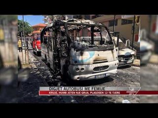 Digjet autobusi me nxënës në Krujë - News, Lajme - Vizion Plus