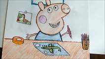 Pig George da Familia Peppa Pig Pintando Aprendendo a Desenhar 2015 Novo Desenho